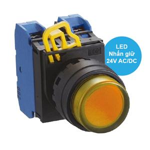 Nút nhấn giữ có đèn IDEC YW1L-A2E20Q4A 24VAC/DC D22 2NO (Hổ phách)