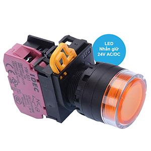 Nút nhấn giữ có đèn IDEC YW1L-AF2E01Q4A 24VAC/DC D22 1NC (Hổ phách)