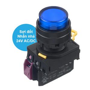 Nút nhấn nhả có đèn IDEC YW1L-M2E01Q7S 24VAC/DC D22 1NC (Xanh)