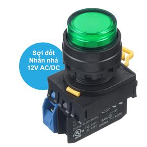 Nút nhấn nhả có đèn IDEC YW1L-M2E10Q6G 12VAC/DC D22 1NO (Xanh)