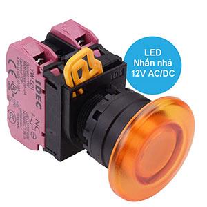 Nút nhấn nhả có đèn IDEC YW1L-M4E02Q3A 12VAC/DC D22 2NC (Hổ phách)