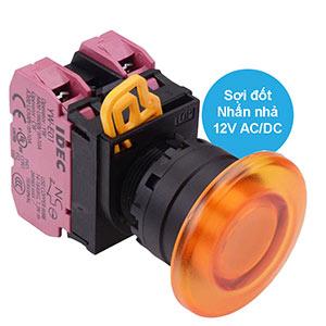 Nút nhấn nhả có đèn IDEC YW1L-M4E02Q6A 12VAC/DC D22 2NC (Hổ phách)