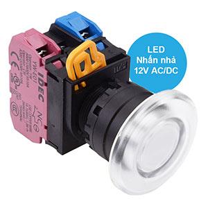 Nút nhấn nhả có đèn IDEC YW1L-M4E11Q3PW 12VAC/DC D22 1NO+1NC (Trắng)