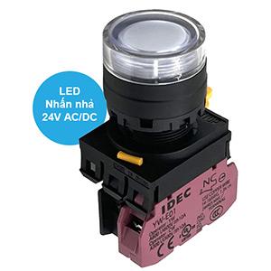 Nút nhấn nhả có đèn IDEC YW1L-MF2E01Q4W 24VAC/DC D22 1NC (Trắng)