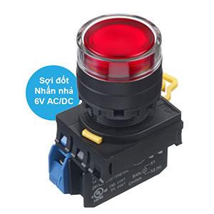 Nút nhấn nhả có đèn IDEC YW1L-MF2E10Q5R 6VAC/DC D22 1NO (Đỏ)