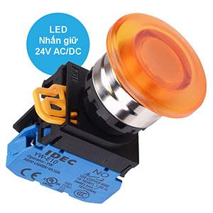 Nút nhấn giữ có đèn IDEC YW4L-A4E10Q4A 24VAC/DC D22 1NO (Hổ phách)