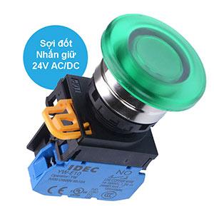 Nút nhấn giữ có đèn IDEC YW4L-A4E10Q7G 24VAC/DC D22 1NO (Xanh)