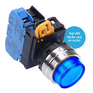 Nút nhấn nhả có đèn IDEC YW4L-M2E10Q5S 6VAC/DC D22 1NO (Xanh)