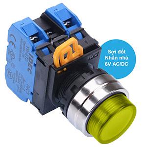 Nút nhấn nhả có đèn IDEC YW4L-M2E20Q5Y 6VAC/DC D22 2NO (Vàng)