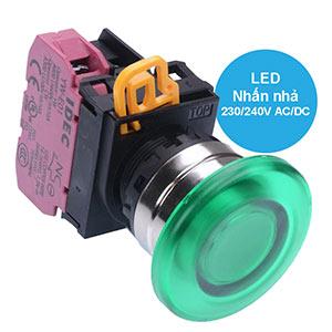 Nút nhấn nhả có đèn IDEC YW4L-M4E01QM3G 220VAC D22 1NC (Xanh)