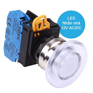 Nút nhấn nhả có đèn IDEC YW4L-M4E10Q3PW 12VAC/DC D22 1NO (Trắng)