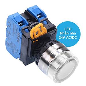 Nút nhấn nhả có đèn IDEC YW4L-MF2E20Q4PW 24VAC/DC D22 2NO (Trắng)