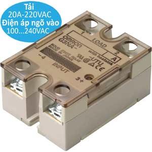 Rơ le bán dẫn 1 pha OMRON G3NA-220B-UTU AC100-240 BY OMZ tải: 20A 220VAC