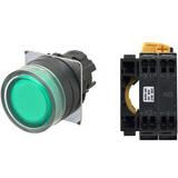 Nút nhấn nhả có đèn OMRON A22NL-BGM-TGA-P100-GE 220VAC D22/25 1NO (Xanh)