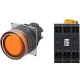 Nút nhấn nhả có đèn OMRON A22NL-BGM-TOA-P102-OE 220VAC D22/25 1NO+1NC (Màu cam)