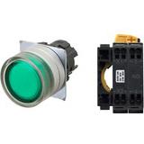 Nút nhấn nhả có đèn OMRON A22NL-MGM-TGA-P100-GE 220VAC D22/25 1NO (Xanh)