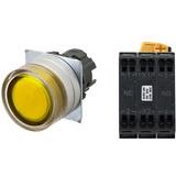 Nút nhấn nhả có đèn OMRON A22NL-MGM-TYA-P102-YE 220VAC D22/25 1NO+1NC (Vàng)