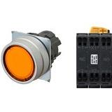 Nút nhấn nhả có đèn OMRON A22NL-MNM-TOA-P102-OE 220VAC D22/25 1NO+1NC (Màu cam)