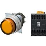 Nút nhấn nhả có đèn OMRON A22NL-MPM-TOA-P102-OE 220VAC D22/25 1NO+1NC (Màu cam)