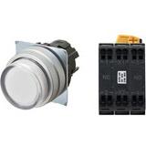 Nút nhấn nhả có đèn OMRON A22NL-MPM-TWA-P102-WE 220VAC D22/25 1NO+1NC (Trắng)