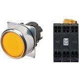 Nút nhấn nhả có đèn OMRON A22NL-RNM-TOA-P102-OE 220VAC D22/25 1NO+1NC (Màu cam)