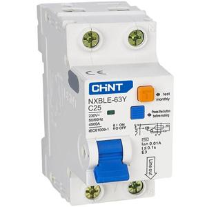 Cầu dao chống rò CHINT NXBLE-63Y 1P+N C25 0.01A 4.5kA