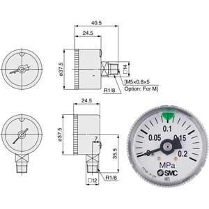 Đồng hồ đo áp suất SMC G36-2-01M-X2