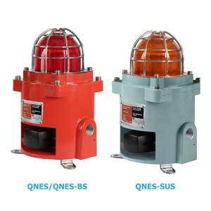 Đèn cảnh báo phòng nổ QLIGHT QNES-WV-120/230-A-BS 110-220VAC D92 còi đa âm màu hổ phách